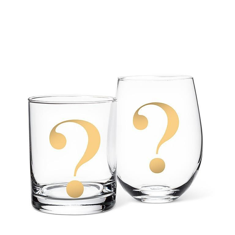 Question Mark Glasses - Cocktail &amp; Stemless