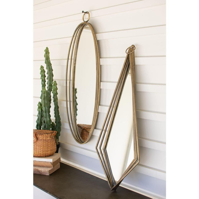 Kalalou Hand Crafted Antique Brass Mirrors Kalalou Hand Crafted Antique Brass Mirrors
