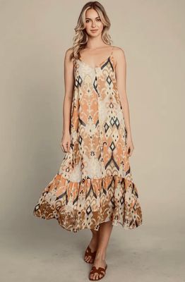 Sleeveless Ruffle Hem Tie Maxi Dress Sleeveless Ruffle Hem Tie Maxi Dress