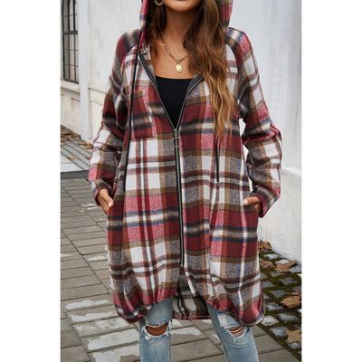Long Flannel Zip Jacket