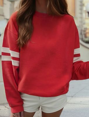 Varsity Striped Oversized Sweatshirt