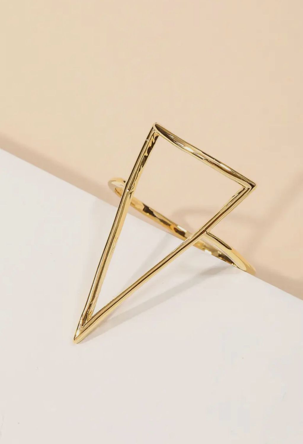 Triangular Cut Out Gold Dipped Ring
