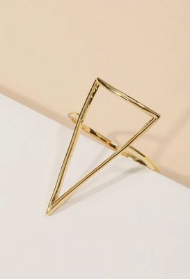 Triangular Cut Out Gold Dipped Ring