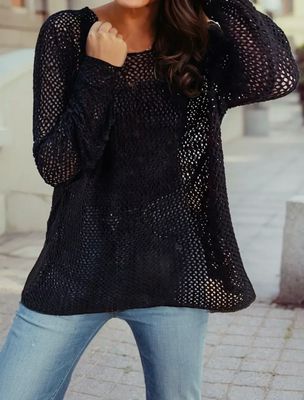 Hollow Out Long Sleeve Lightweight Shirt