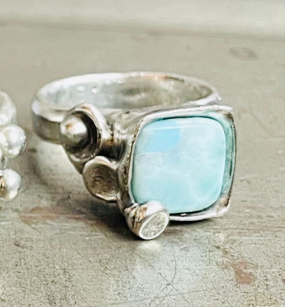 Olianna Larimar Adjustable Ring