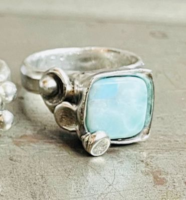 Olianna Larimar Adjustable Ring