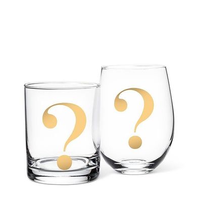 Question Mark Glasses - Cocktail &amp; Stemless