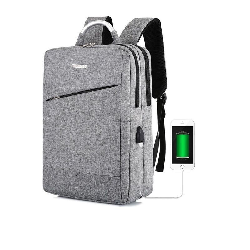 MOCHILA Impermeable para Laptop + USB con bolsillo frontal