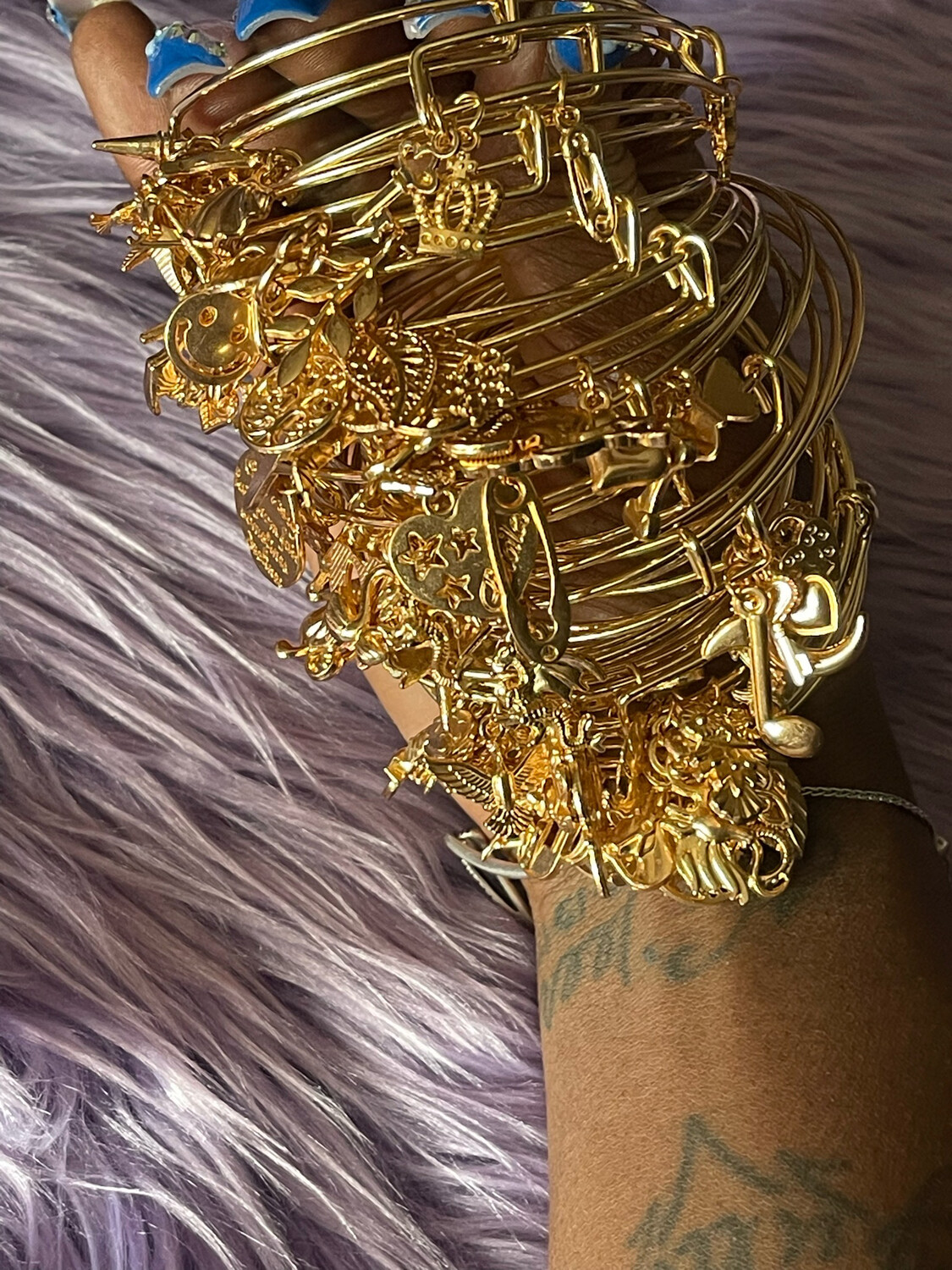 Gold On Gold Bangles (1p)