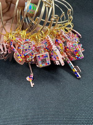 Colorful Rose Gold Bling Bangles(1p)
