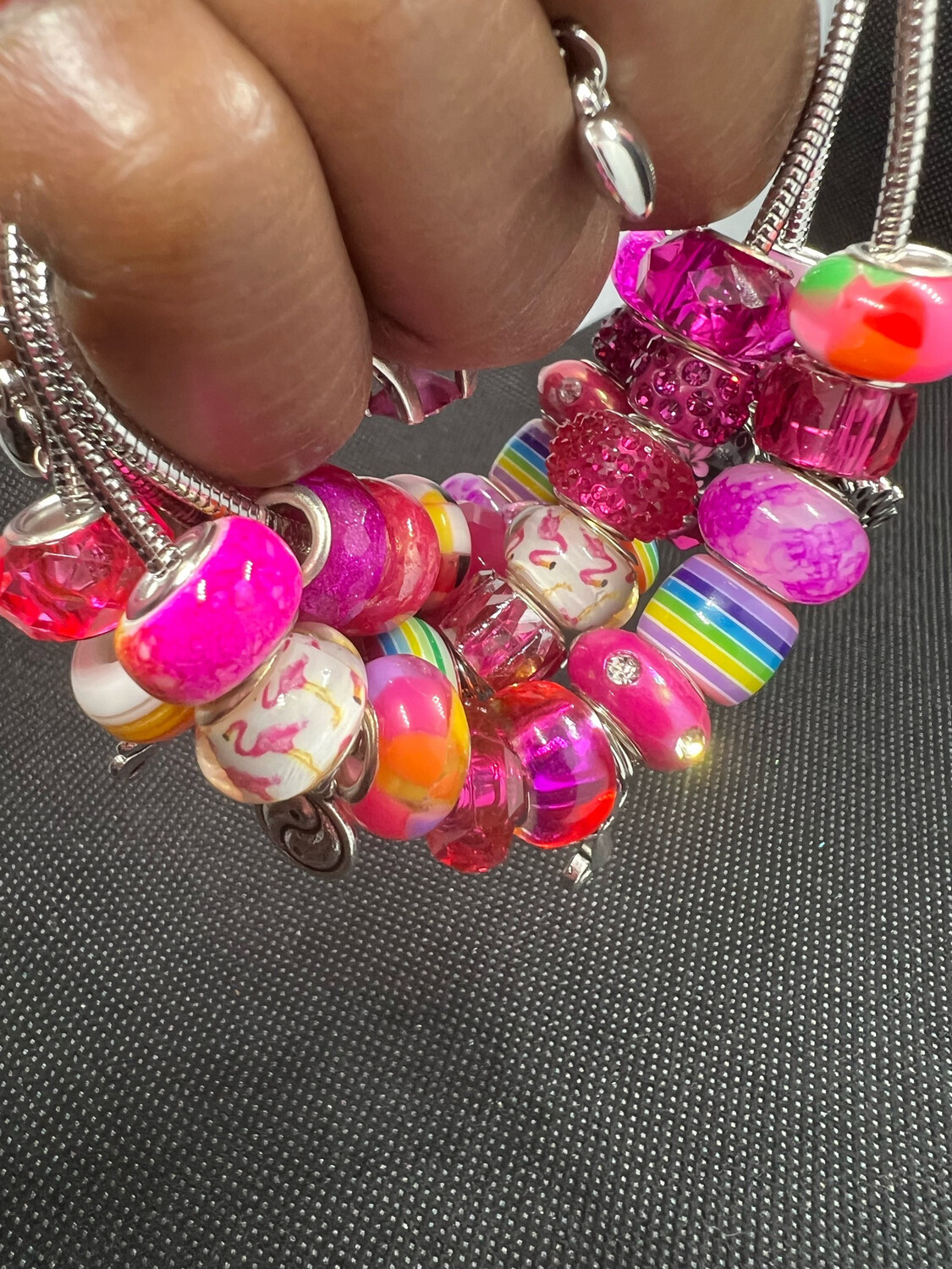 Dark Pink Charms Bracelets (1p)