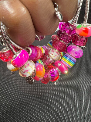 Dark Pink Charms Bracelets (1p)