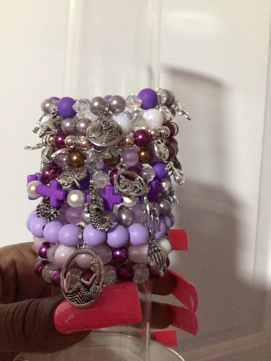 10 Pieces Purple Stacked