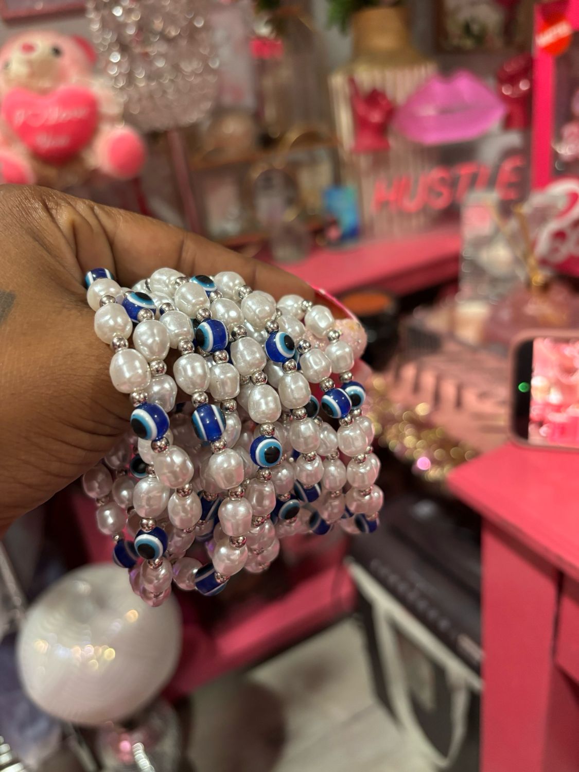 Blue Pearl Evil Eyes