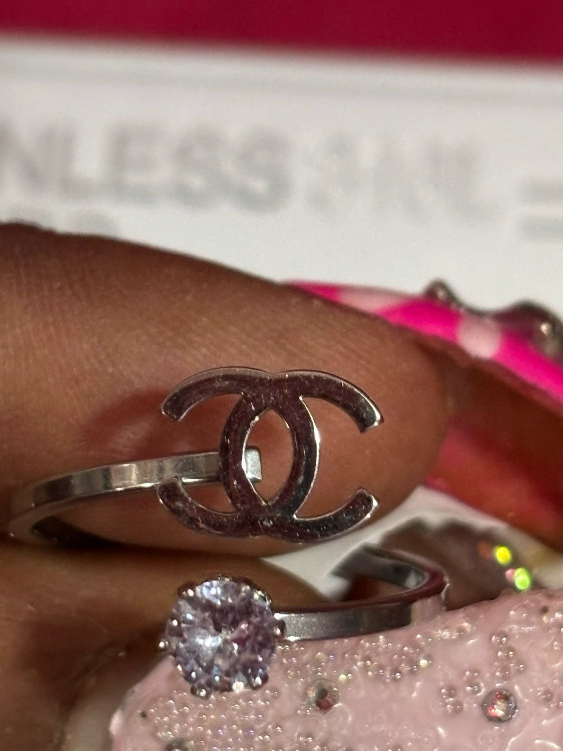 Silver Bling CC Ring