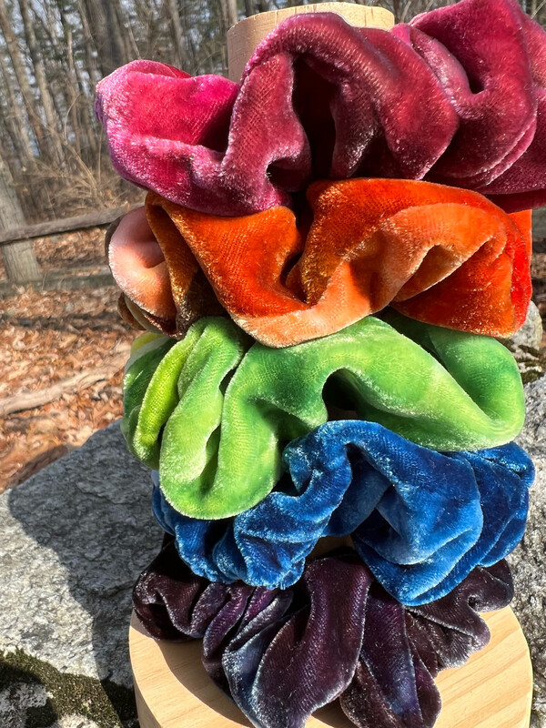 Ice Dyed Silk Velvet Scrunchie