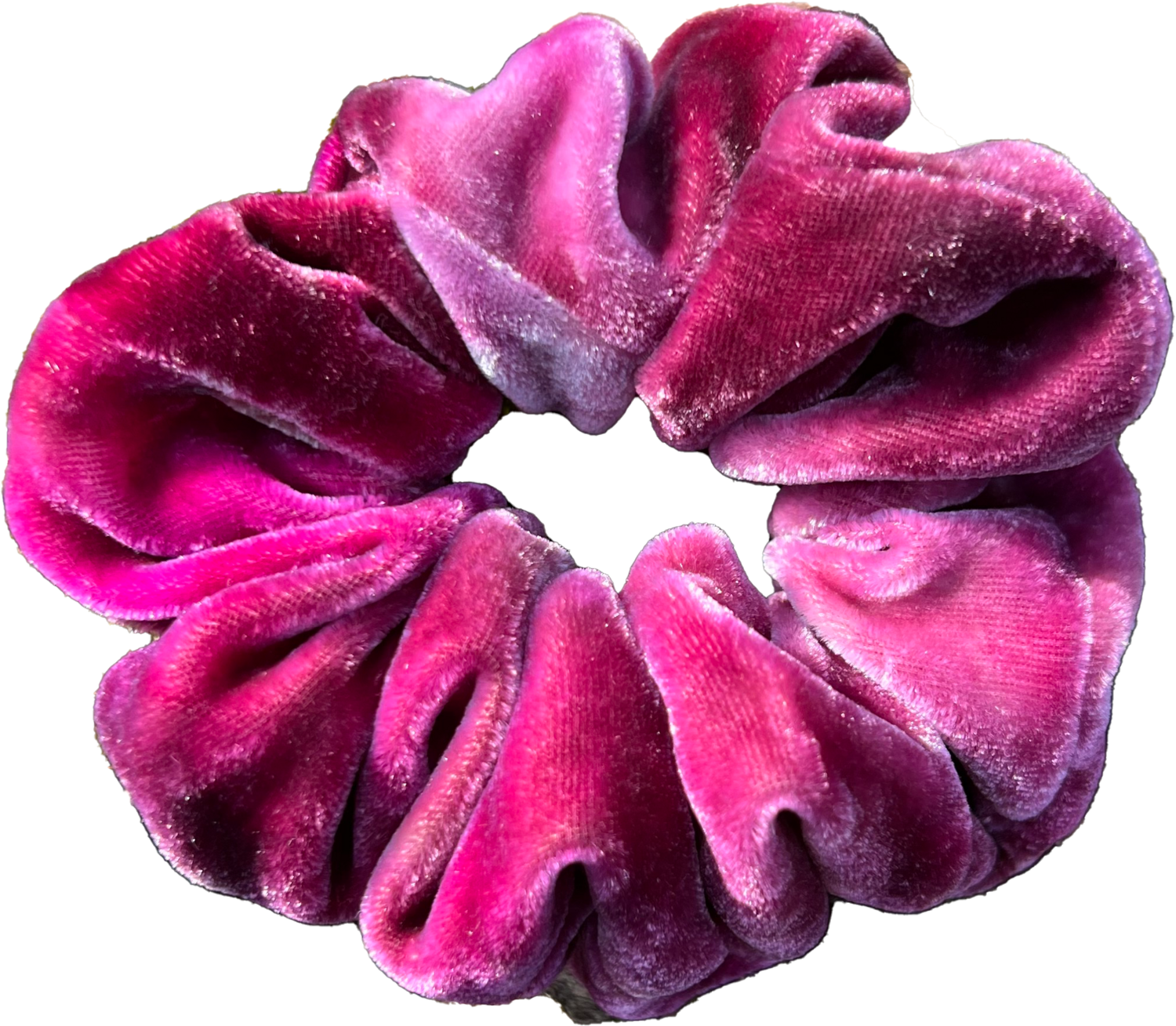 Ice Dyed Silk Velvet Scrunchie, Color: Sparkling Dragon Fruit