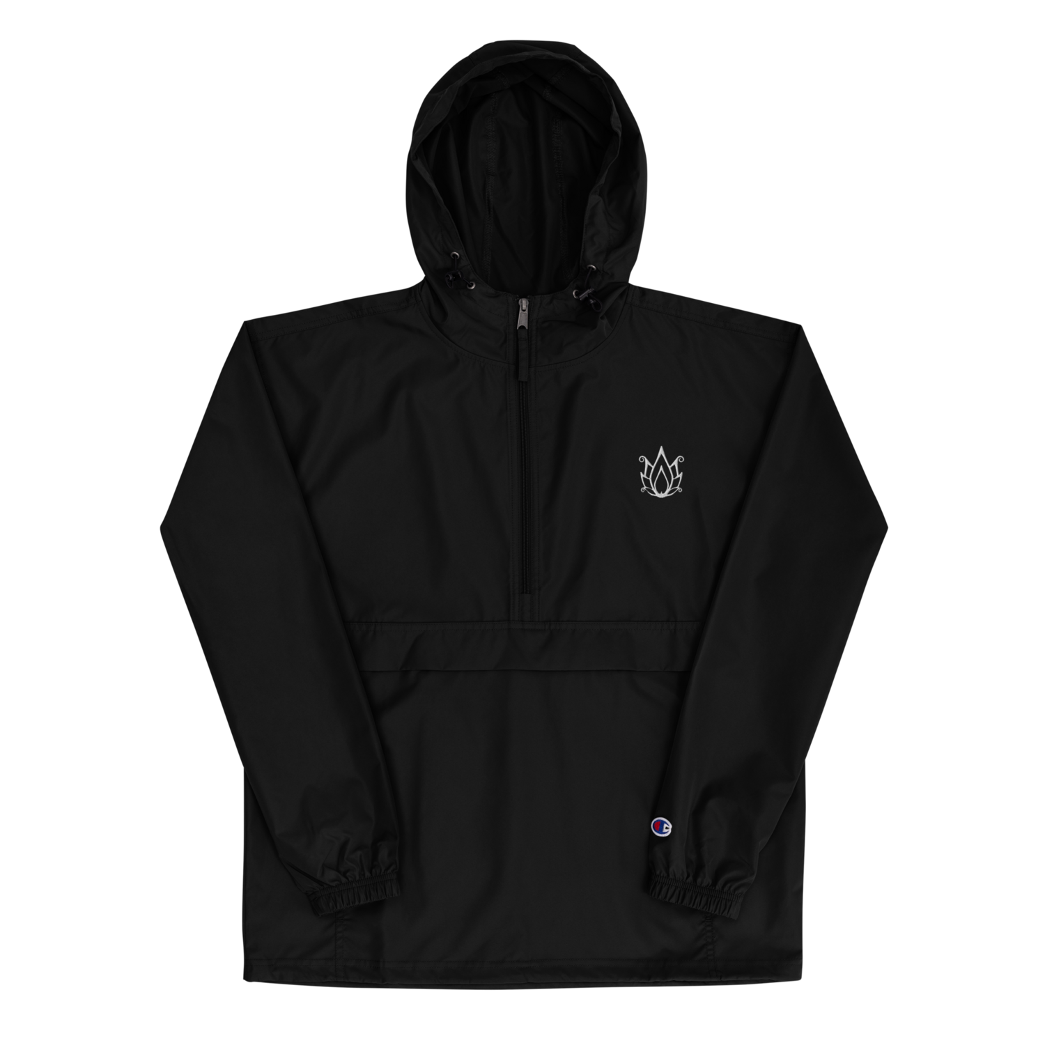Grandiflora Embroidered Windbreaker, Color: Black, Size: S