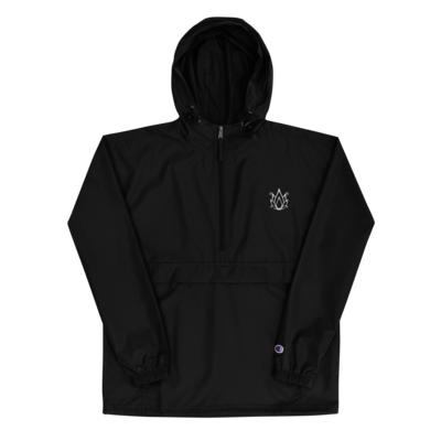 Grandiflora Embroidered Windbreaker, Color: Black, Size: S