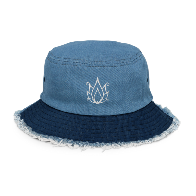 Grandiflora Distressed Denim Bucket Hat