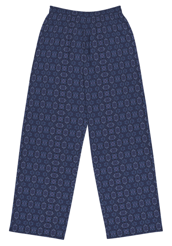 Pattern Print Wide-Leg Knit Pants