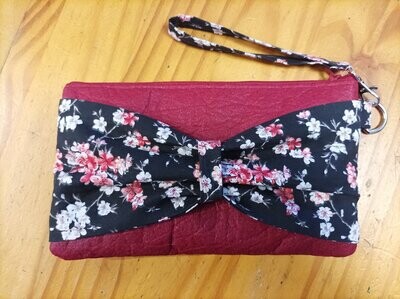 Pochette Piñatex mûrier et fleurs