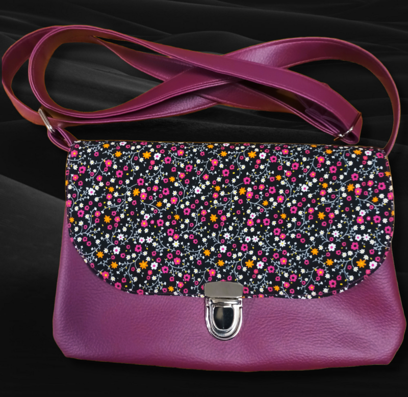 Sac Delfes prune fleuri