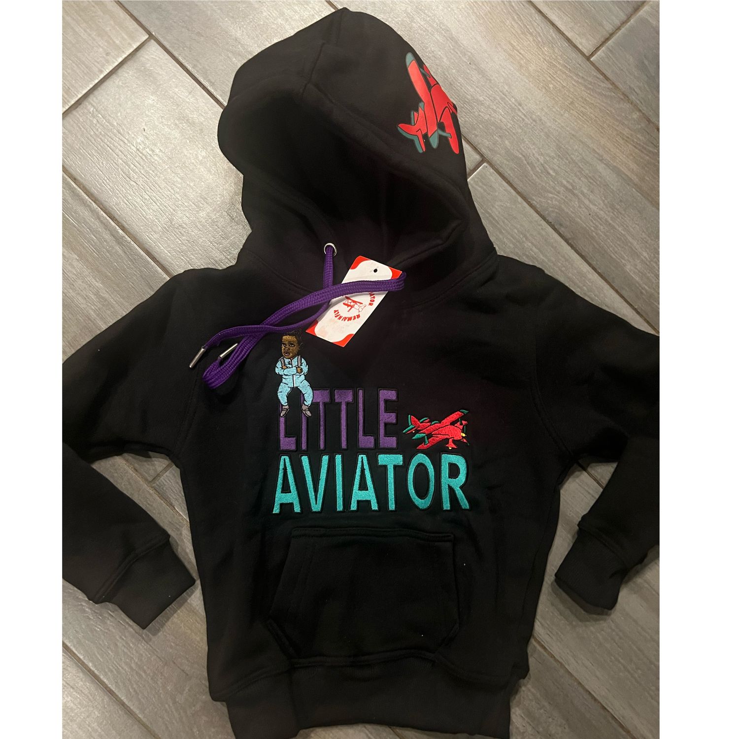 The Last Aviator - Little Aviator “Little Aviator” Black Toddler Hoody, SIZE: 2T