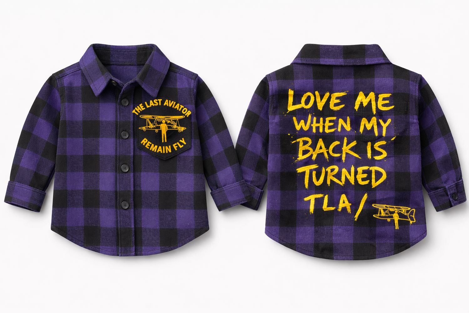 Little Aviator “When My Back Turned” Mixed Flannel