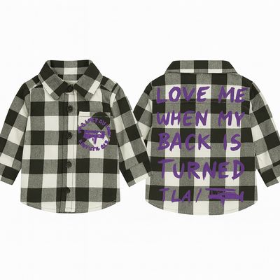 Toddler “When My Back Is Turned” Plaid Flannel