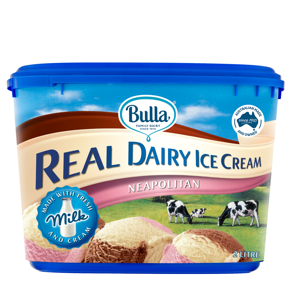Bulla Real Dairy Ice Cream Neapolitan 2L