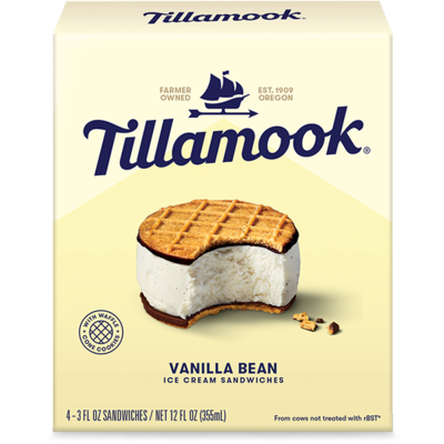 Tillamook Vanilla Bean I/C Sandwiches 4's