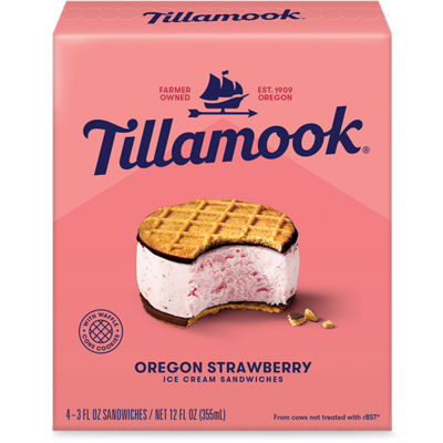 Tillamook Oregon Strawberry I/C Sandwiches 4's