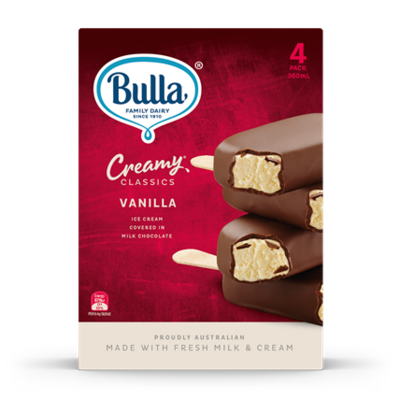 Bulla Creamy Classic Sticks Vanilla 4's
