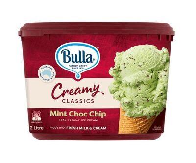 Bulla Creamy Classics Mint Choc Chip 2L