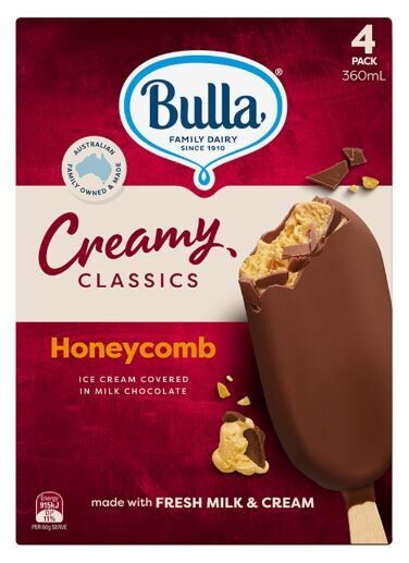 Bulla Creamy Classic Sticks Honeycomb 4's