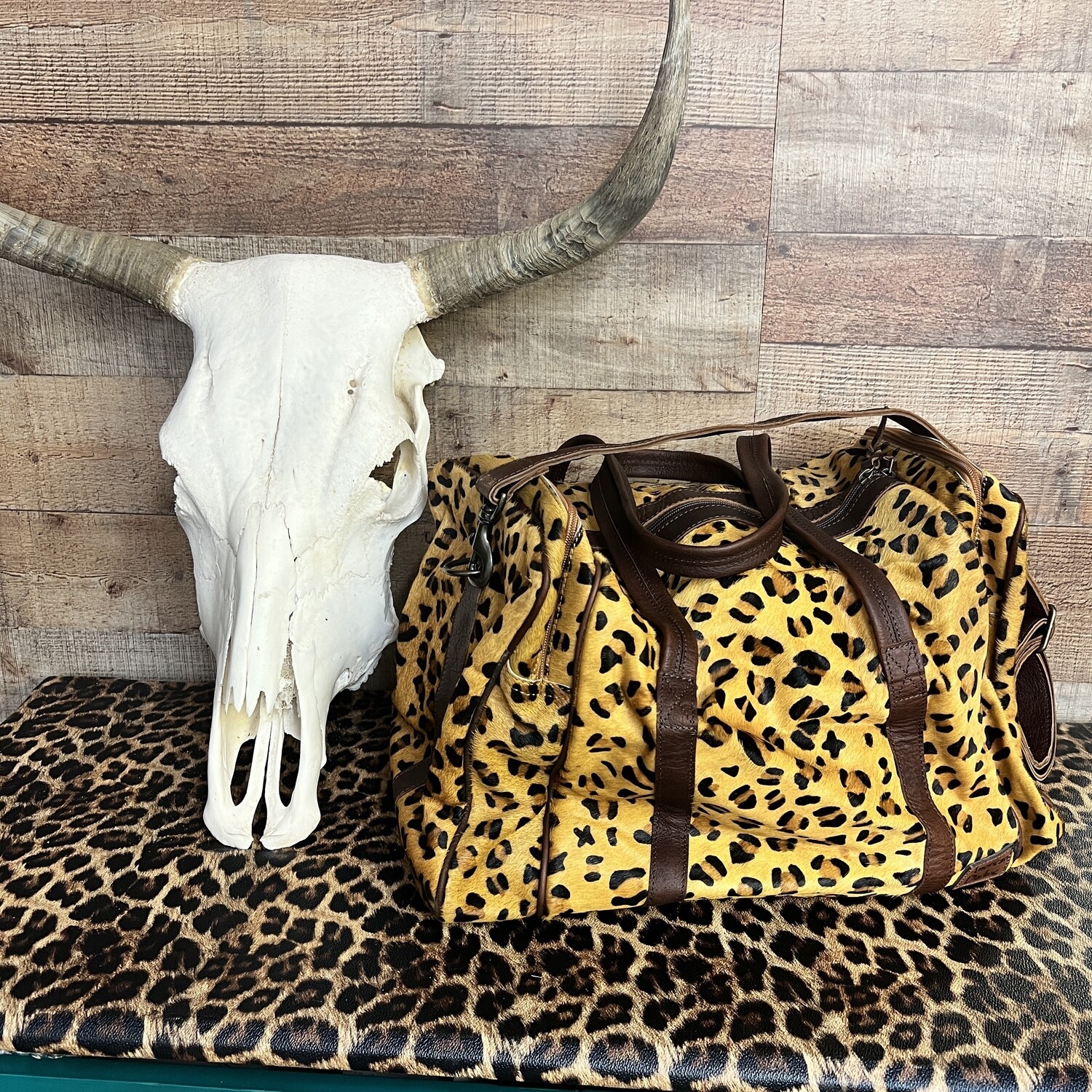 American Darling Leopard Hide Duffle Travel Bag - Regular