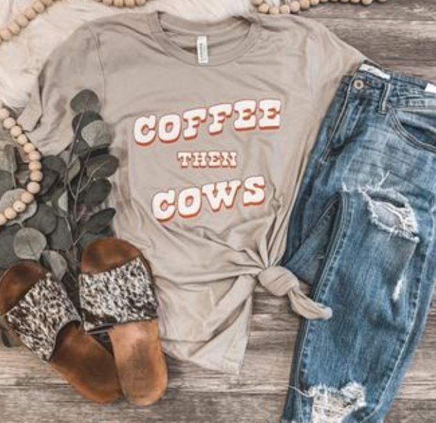 Coffee then Cows Tee - 2XL