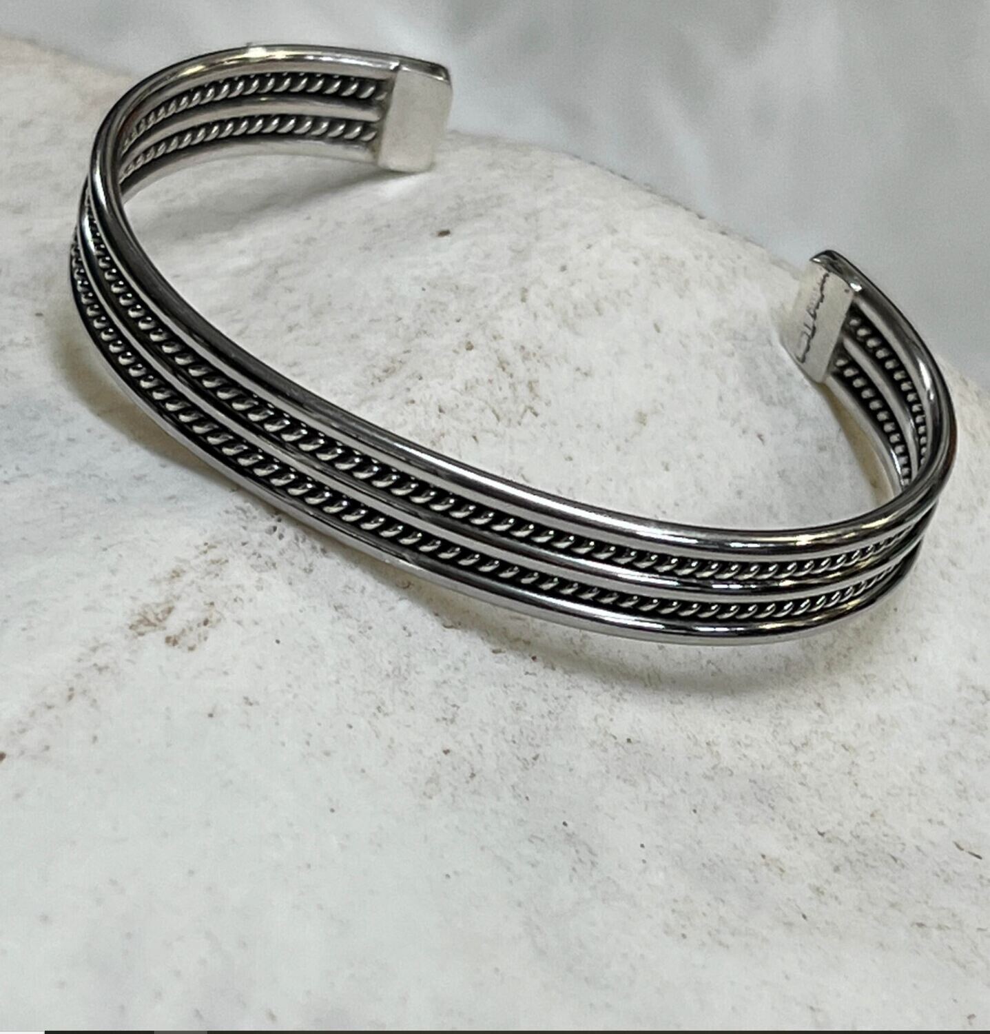Navajo Sterling Silver Cuff Bracelet by Elaine Tahe - Regular..