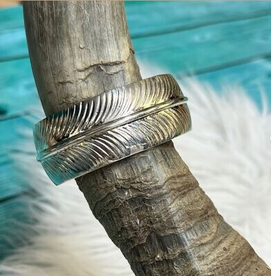 Sterling Silver Feather Cuff Bracelet by Aaron Davis 