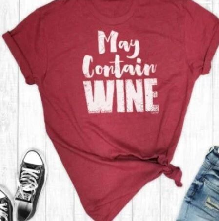 May Contain Wine Tee -M