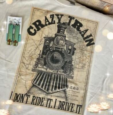 Crazy Train …I don’t ride it I drive it! Graphic Tee -M