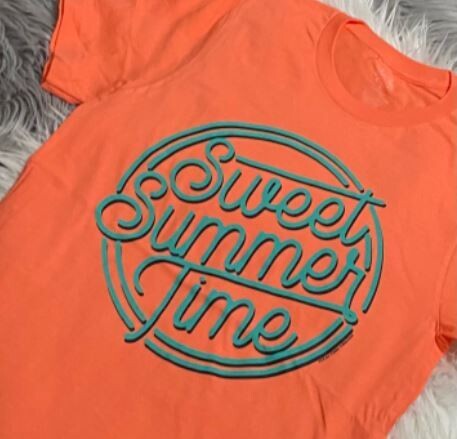 Sweet Summer Time Coral Graphic Tee - S