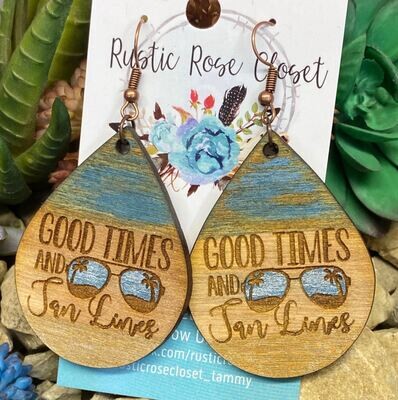 Good Times & Tan Lines Wood Earrings - Regular