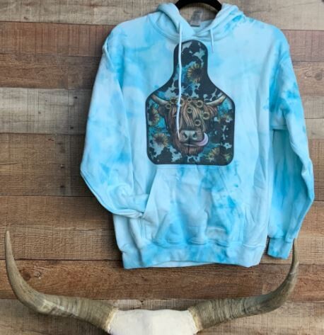 Sunflower Cow Tag Hoodie - Xl