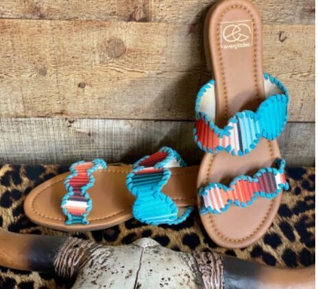 Aztec Stripe Sandals - 11