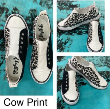 Leopard Print Black & White Slip on Sneakers  by Gypsy Jazz - 9.5