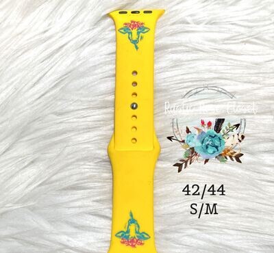 Engraved 42-44 Watchbands for Apple Watch - Yellow Band Cows