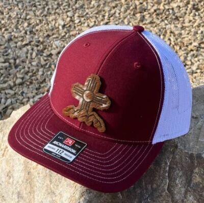 Crimson/White Zia Mountain Cowhide Patch Richardson 112 Hat