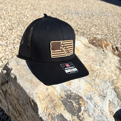 Richardson SnapBack 112 with Flag/Bow Leather Patch 